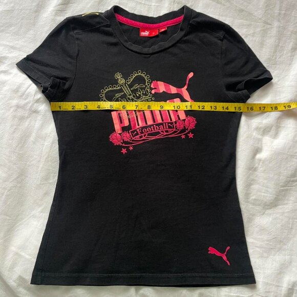 Vintage Black and Pink Puma Football Baby Tee - Picture 5 of 8